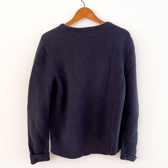 Rag & Bone Men's Navy Blue Bennett Textured Crewneck Sweater, Size Large - Picture 3 of 5